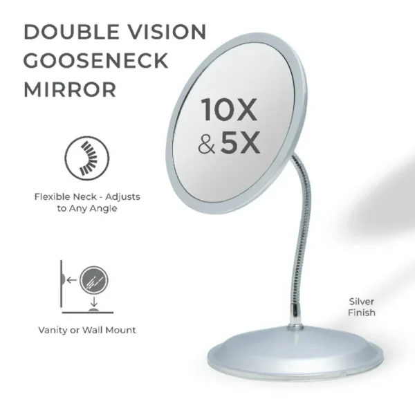DoubleVision 10X & 5X Magnifying Mirror with Suction Cups - Image 2
