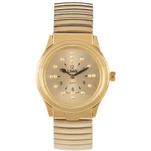 Men's Gold Tone Braille Watch
