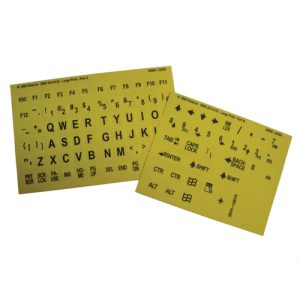 Large Computer Keyboard Stickers - Black on Yellow