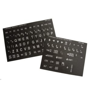 Large Computer Keyboard Stickers - White on Black