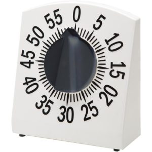 Tactile Low Vision Timer - White Dial, Black Numbers