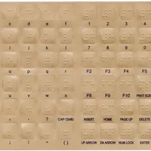 Large Computer Keyboard Stickers - Transparent Braille