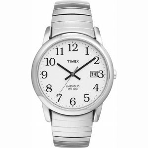 Timex Man's Silver Tone Watch with Date, Indiglo Light