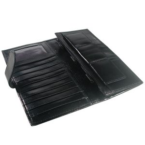 Soft Leather Hold Everything Organizer Wallet - Black
