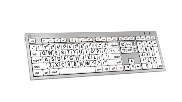 Slimline Large Print Keyboard - Black on White for Apple/Mac - Image 3