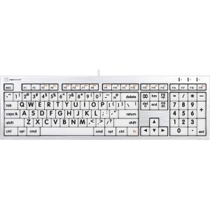 Slimline Large Print Keyboard - Black on White for Apple/Mac