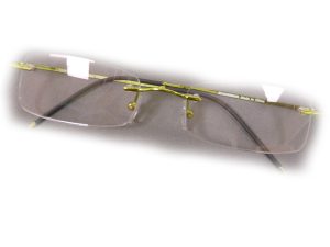 +1 Diopter Eschenbach Rimless Reading Glasses - Green Rectangle