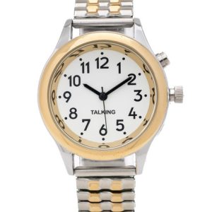 Ladies Two Tone Talking Watch White Face - Choice of Voices Male & Female - English