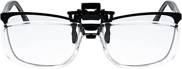 +1.25 Clip On & Flip Up Small Clear Magnifying Reading Glasses - Image 2