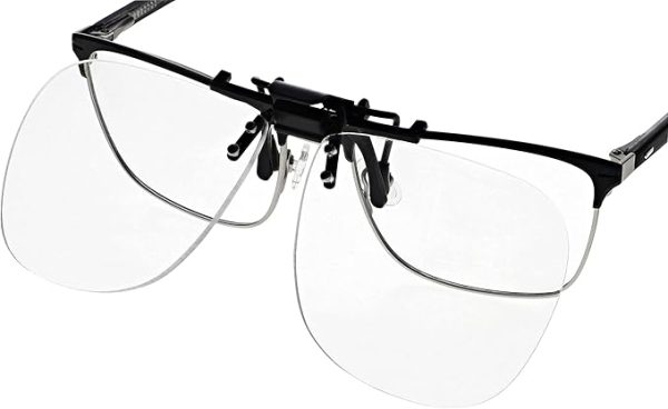 +1.5 Clip On & Flip Up Large Clear Magnifying Reading Glasses - Image 2