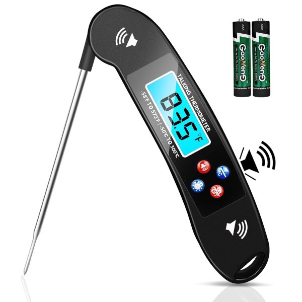 Instant Read Food Thermometer with Talking Function & Backlight