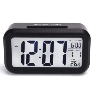 Large Display LCD Digital Alarm Clock With Automatic Light Sensor