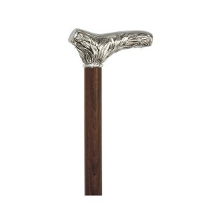 Italian "Acanthus" Silver Plated Handle on Black Beechwood Shaft Walking Cane
