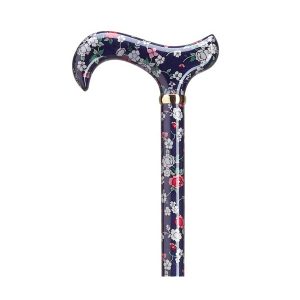 Unisex Derby Cane Blue Bouquet Floral Print Offset