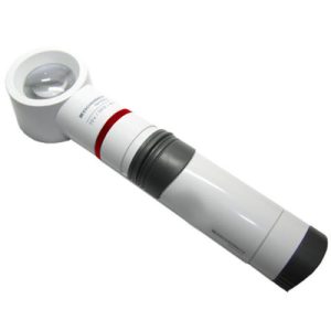 10X / 28D Eschenbach Incandescent Lighted Hand Held, Stand Magnifier - 2 Inch Lens