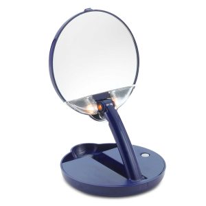 Floxite 15X Mirror Mate Lighted Adjustable Compact