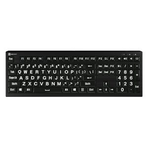 LargePrint White on Black - PC Nero Slimline Keyboard