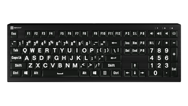 LargePrint White on Black - PC ASTRA 2 Backlit Keyboard - Image 7