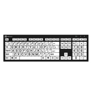 LargePrint Black on White - PC Nero Slimline Keyboard