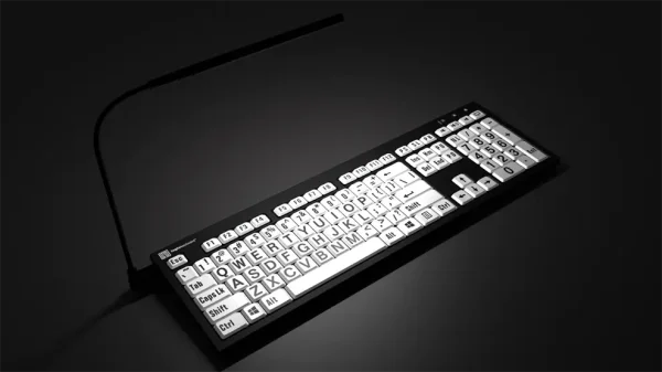 LargePrint Black on White - PC Nero Slimline Keyboard - Image 4