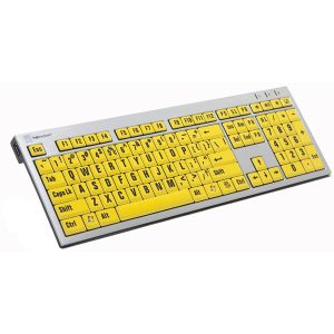 LargePrint Black on Yellow - PC Slimline Keyboard