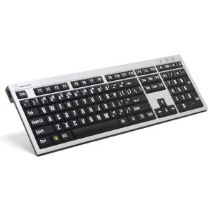 LargePrint White on Black - PC Slimline Keyboard