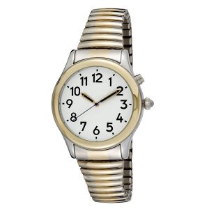 Men's Two Tone Talking Watch White Face - Choice of Voices Male & Female - English