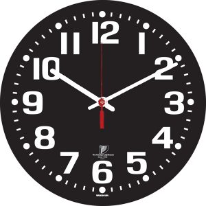 Chicago Lighthouse 16.5" Low Vision Quartz Wall Clock - Black Face with White Numbers