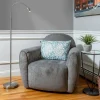 Super Bright White LED Focusable Head Floor Lamp - Nickel Shade
