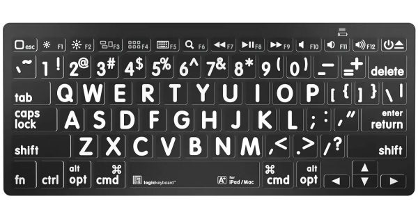LargePrint White on Black - Mac Bluetooth Mini Keyboard - Image 3