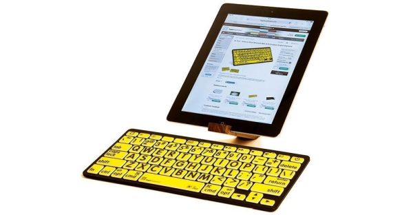 LargePrint Black on Yellow - PC Bluetooth Mini Keyboard - Image 3