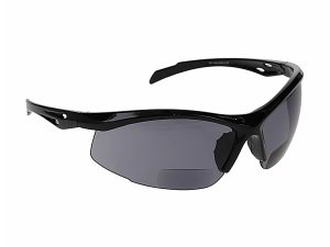 +1.0 Diopter Bifocal Safety Glasses: Smoke Grey Lenses