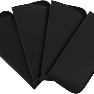 Faux Leather Eyeglass Slip Cases - 4 Pack, Black