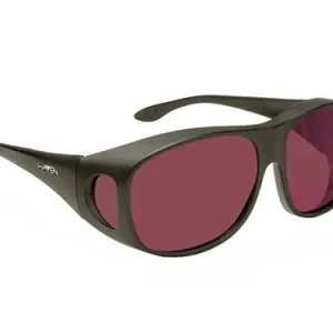 Eschenbach Haven Summerwood Dark Rose Lens- Fit Over Style Sunglasses, Black Frame - 25% Light Transmission