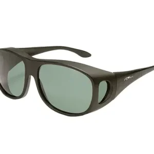Eschenbach Haven Medium Fit Over Meridian Style Sunglasses – Polarized Gray Lens, Black Frame